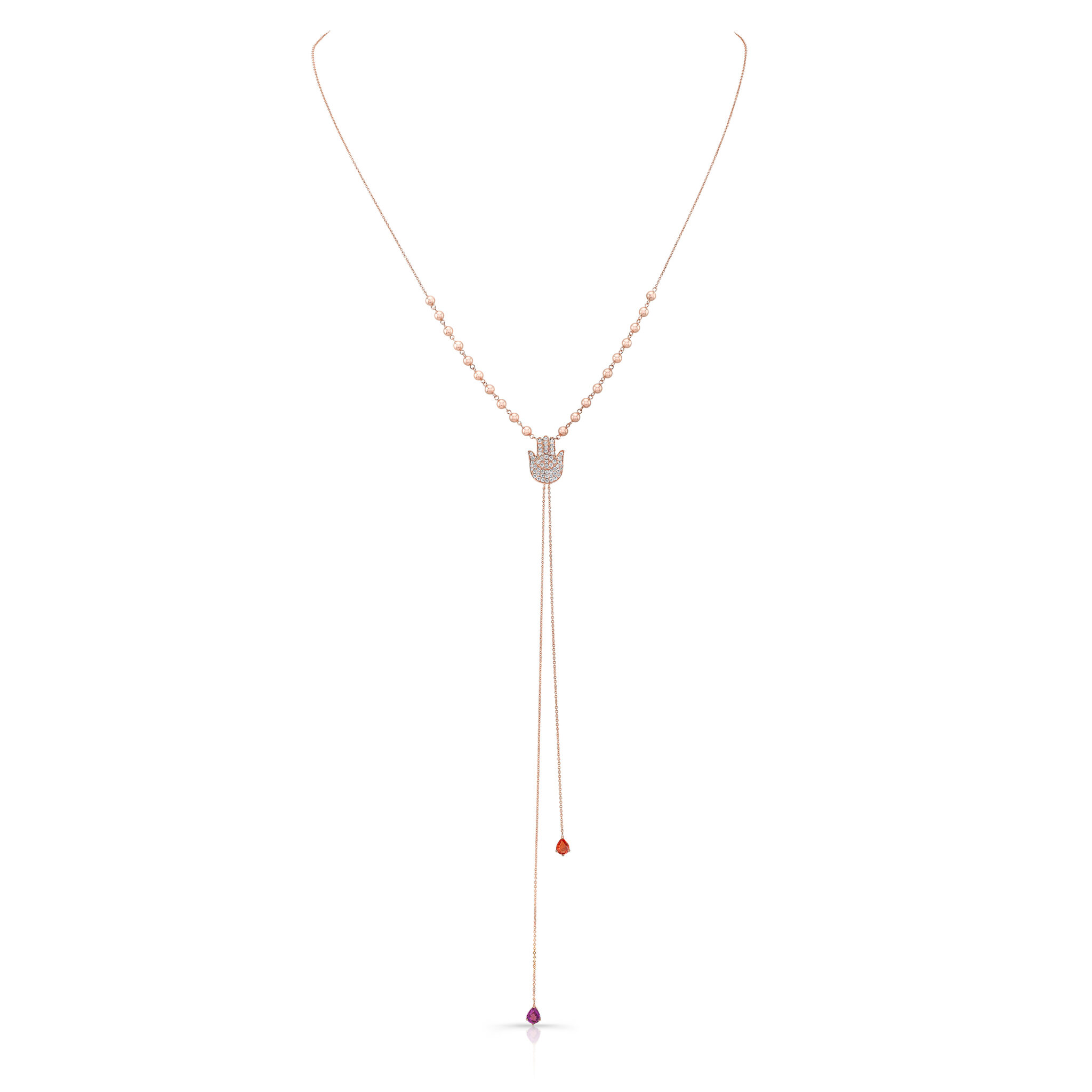 Hamsa Harmony Gemstone Necklace